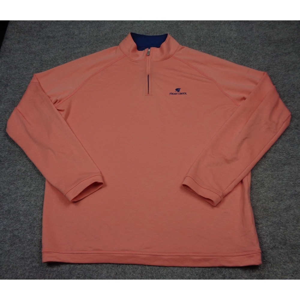 Peter Millar Pullover Mens XL Red Seaside Wash 1/4 Zip Long Sleeve Golf Top